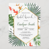 Tropical Greenery Bridal Brunch Einladung (Vorne/Hinten)