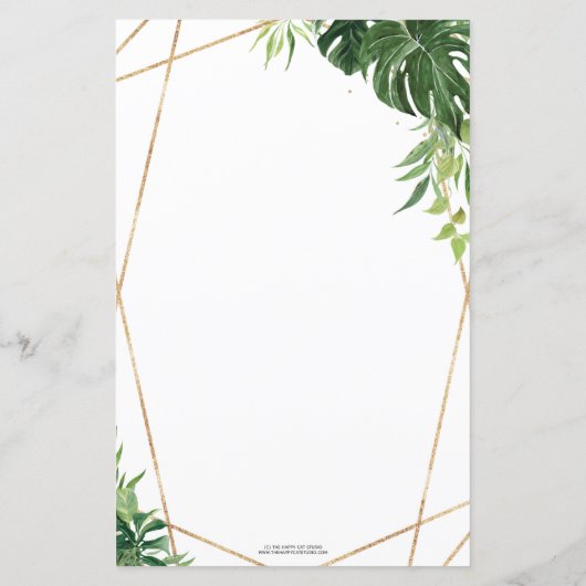 Tropical Greenery Bridal Guess Richtiges Preisspie (Rückseite)