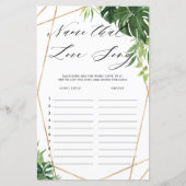 Tropical Greenery Bridal Name, dass Liebe Song Gam (Vorderseite)