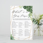 Tropical Greenery Bridal Was ist in Ihrem Spiel (Stehend Vorderseite)