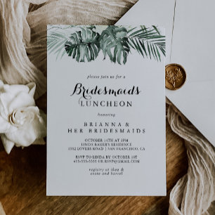 Tropical Greenery Bridesmaids Luncheon Dusche Einladung