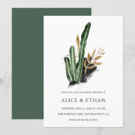 Tropical Greenery Cactus Wedding Einladung