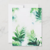 Tropical Greenery Elegant Botanische Blätter Save The Date (Rückseite)