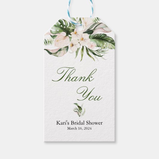 Tropical Greenery Favor Tag Geschenkanhänger (Vorderseite)