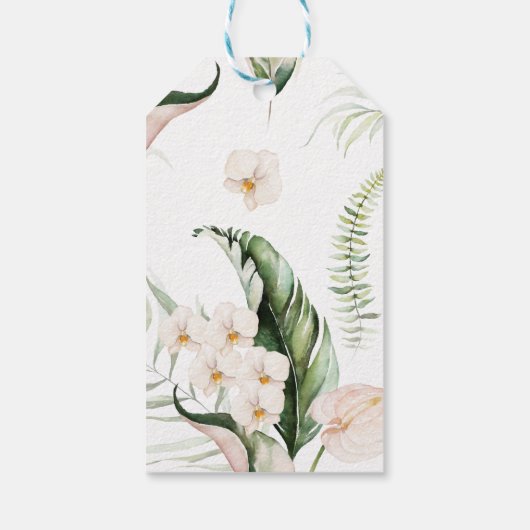 Tropical Greenery Favor Tag Geschenkanhänger (Rückseite)