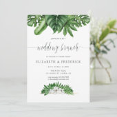 Tropical Greenery Geometric Wedding Brunch Einladu Einladung (Stehend Vorderseite)
