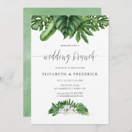 Tropical Greenery Geometric Wedding Brunch Einladu Einladung