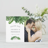 Tropical Greenery Geometric Wedding Vielen Dank Dankeskarte (Stehend Vorderseite)