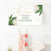 Tropical Greenery Gold Blätter Kinderdusche Willko Banner (Insitu)