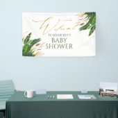 Tropical Greenery Gold Blätter Kinderdusche Willko Banner (Messeveranstaltung)