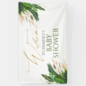 Tropical Greenery Gold Blätter Kinderdusche Willko Banner (Vertikal)