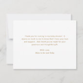 Tropical Greenery Gold Gender Neutral Baby Dusche Dankeskarte (Rückseite)