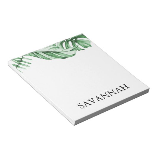 Tropical Greenery Palm Personal Note Pad Notizblock (angewinkelt)