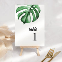 Tropical Greenery Palm Tischnummer