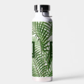 Tropical Greenery Palm Tree Mit Monogramm Trinkflasche (Links)