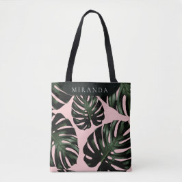 Tropical Greenery Rose Green Bridesmaid Name Tasche
