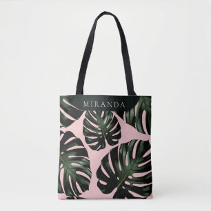 Tropical Greenery Rose Green Bridesmaid Name Tasche