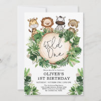 Tropical Greenery Safari Tiere Wild Ein Geburtstag