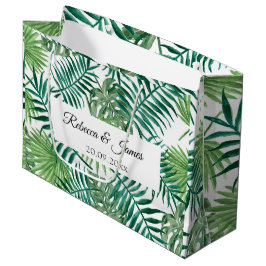 Tropical Greenery Script Name Beach Hochzeit Große Geschenktüte
