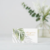 Tropical Greenery Shadow Gold Empfang Dinner Enc Begleitkarte (Stehend Vorderseite)