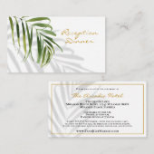 Tropical Greenery Shadow Gold Empfang Dinner Enc Begleitkarte (Vorne/Hinten)