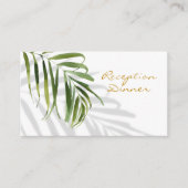Tropical Greenery Shadow Gold Empfang Dinner Enc Begleitkarte (Vorderseite)