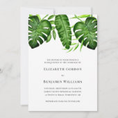 Tropical Greenery Wedding QR Code RSVP Botanical Einladung (Vorderseite)