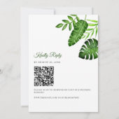 Tropical Greenery Wedding QR Code RSVP Botanical Einladung (Rückseite)