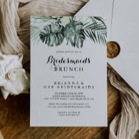 Tropical Greenery White Bridesmaids Brunch Dusche
