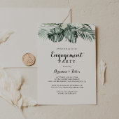 Tropical Greenery White Floral Engagement Party Einladung
