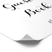 Tropical Greenery White Floral Guest Book Sign Poster (Ecke)