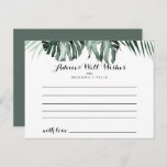 Tropical Greenery White Floral Wedding Advice Card Postkarte<br><div class="desc">Diese weiße,  tropische Trauung mit Blumen,  ist perfekt für eine rustikale Hochzeit. Die Einrichtung besteht aus grünen Palmenbouquets mit hübschen weißen Blume. Diese Karten sind ideal für Hochzeiten,  Brautparty,  Babydusche,  Graduiertenfest u.v.m. Personalisieren Sie die Karten mit den Namen der Braut und Bräutigam,  den Eltern,  die Sie werden oder Absolvent.</div>