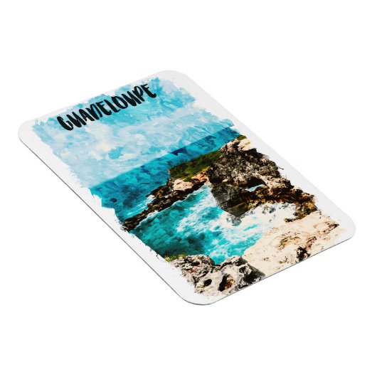 Tropical Guadeloupe Caribbean Island Wasserfarbe Magnet (Rechte Seite)