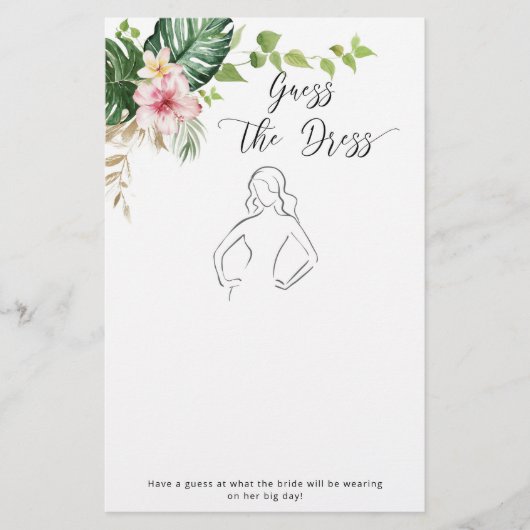 Tropical Guess: Brautparty-Spiel (Vorderseite)