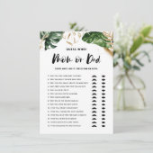 Tropical Guess Who Mama oder Vater Baby Showspiel Begleitkarte (Stehend Vorderseite)