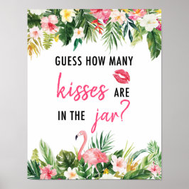 Tropical Guess Wie viele Kisses Game Sign Poster