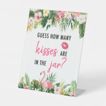 Tropical Guess Wie viele Kisses Game Sign