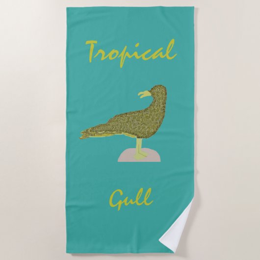 Tropical Gull-Brown Beach Handtuch (Vorderseite)