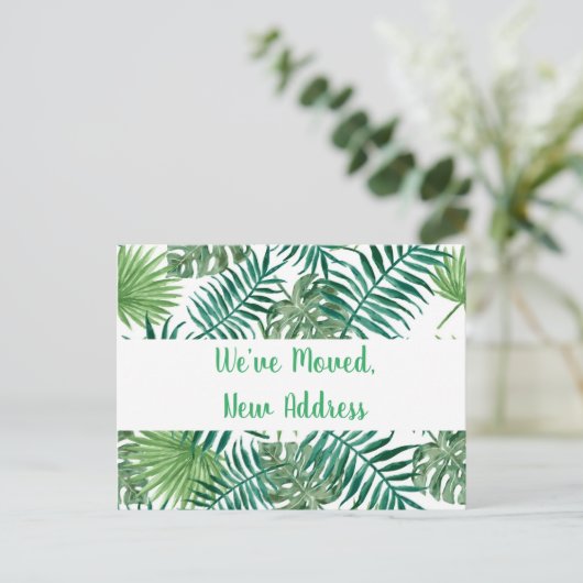 Tropical haben wir neue Adresse Ankündigung versch Postkarte (Stehend Vorderseite)