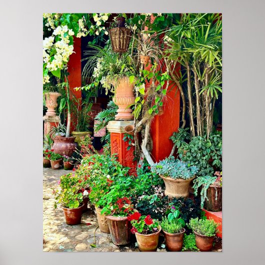 Tropical Hacienda Blume Mexican Garden Poster (Vorne)