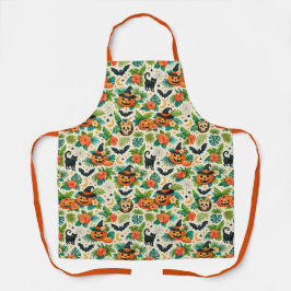 Tropical Halloween Pumpkins Schürze