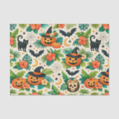 Tropical Halloween Pumpkins Seidenpapier (Vorderseite)