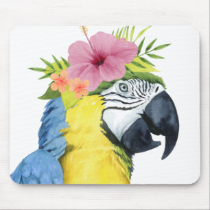 Tropical Halo - Papagei Mousepad