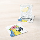 Tropical Halo - Papagei Rechteckiger Pappuntersetzer (Vor Ort)