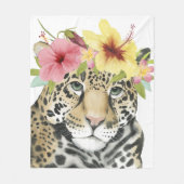Tropical Halo | Süße Cheetah Fleecedecke (Vorderseite)