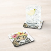 Tropical Halo | Süße Cheetah Getränkeuntersetzer (Rechte Seite)