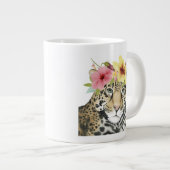 Tropical Halo | Süße Cheetah Jumbo-Tasse (Vorderseite Rechts)