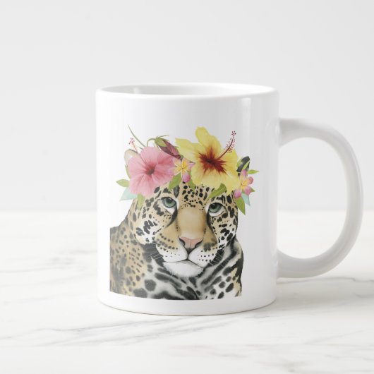 Tropical Halo | Süße Cheetah Jumbo-Tasse (Rechts)