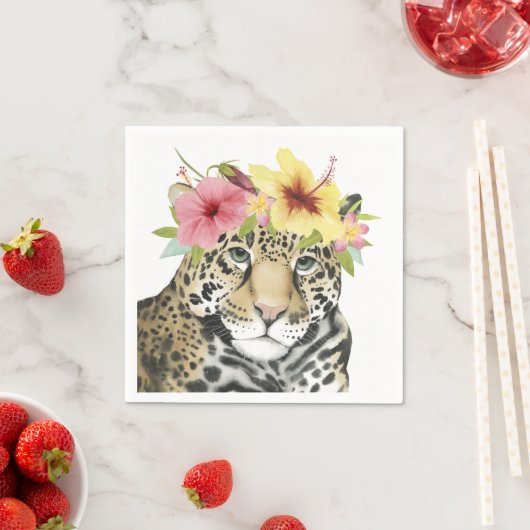 Tropical Halo | Süße Cheetah Serviette (Beispiel)