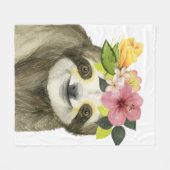 Tropical Halo | Sweet Sloth Fleecedecke (Vorderseite (Horizontal))
